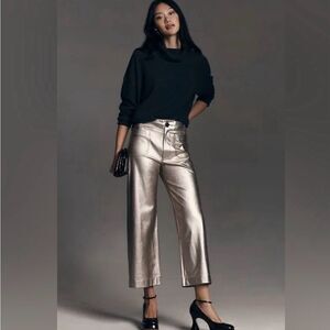 Anthropologie Gold Wide Leg Pants